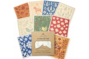 10-Pack Swedish Dishcloths Reusable Cellulose Cotton Swedish Dish Towels Washable Kitchen Cloths, Reusable Paper Towels No Od