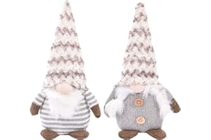 muyulin Large White Christmas Gnomes Decorations, 2 Pack Santa Handmade Plush Knitted Standing White Beard Gnomes for Christmas Wreath & Tree Decoration New Year Children Friend Gifts