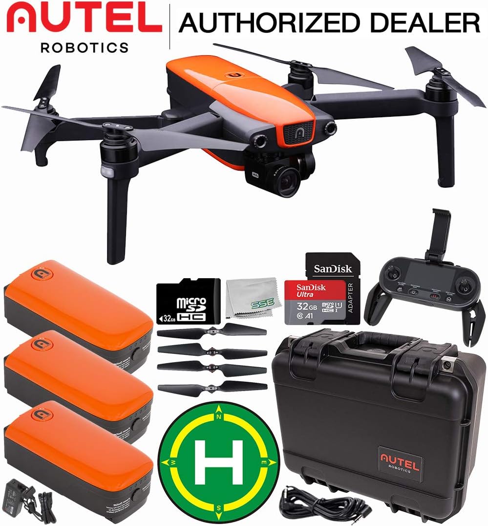 Autel Robotics EVO Foldable Quadcopter with 3-Axis Gimbal Rugged Kit Landing Pad Starters Bundle