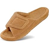 Litfun Women's Orthopedic Slippers with Arch Support Adjustable Open Toe House Shoes for Plantar Fasciitis