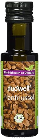 duówell Hanfnussöl Bio Hanföl kaltgepresst, nativ, Omega-3 reich, 2er Pack (2 x 100 ml)