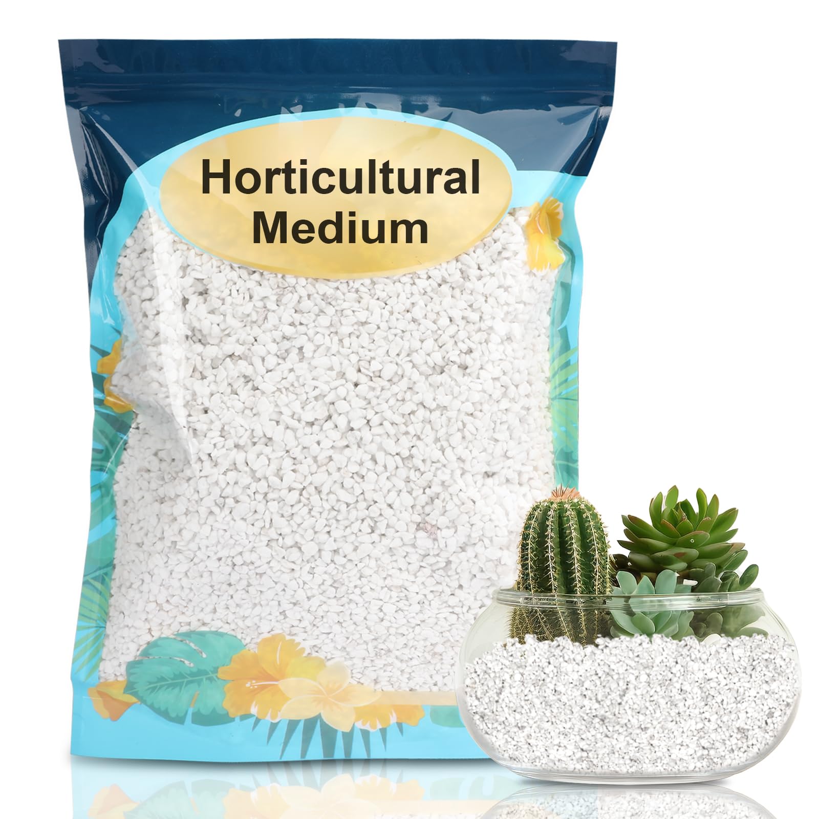 GOTVUGE Horticultural Perlite for Plants, Chunky Perlite Bulk for Gardening, Soil Amendments to Improve Soil Aeration & Dranage for Houseplant (1L)