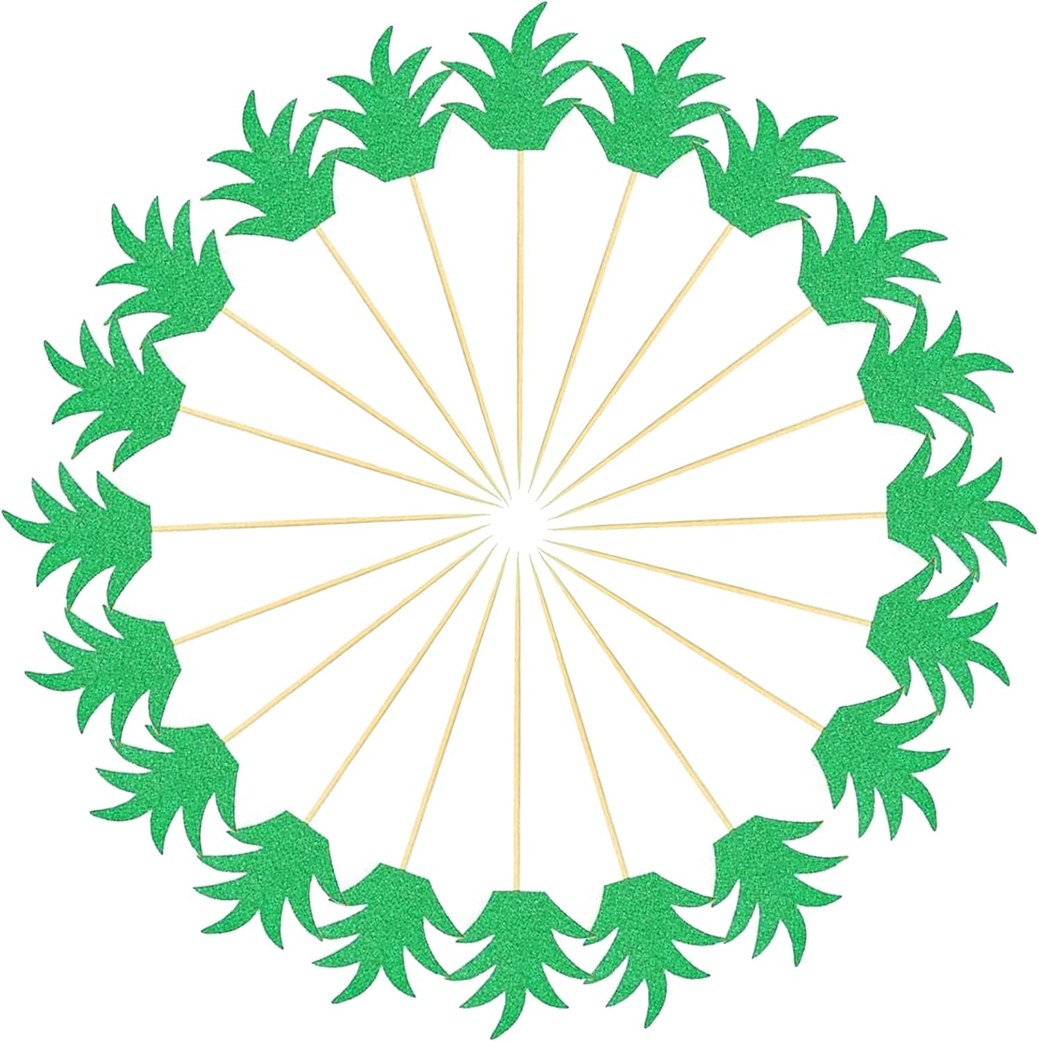 Playstyle Green Pineapple wedding Cupcake Toppers Glitter Pineapple Picks Donut Topper For Summer Theme Party Hawaii Tropical and Luau Bridal Wedding Party Favor Food Decor Supplies (48 Pack)