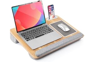 LORYERGO Lap Desk - Lap Laptop Desk Fits for 17 Inch Laptop, Lap Desk with Cushion & Wrist Rest, Laptop Lap Desk w/Mouse Pad 