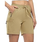 TBMPOY Women's Hiking Cargo Shorts Lightweight Quick Dry Athletic Summer Shorts Golf Travel Camping with Zipper Pockets