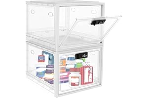 biliitim Large Medicine Lock Box for Safe Medication, Lockable Storage Box for Snacks Food, Phone Lock Boxes with Combination Code for Home/Dorms/Office Storage Lockers