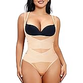 Nebility Thong Shapewear Bodysuit for Women Tummy Control Body Shaper Faja Seamless Waist Trainer Corset Stomach Girdles