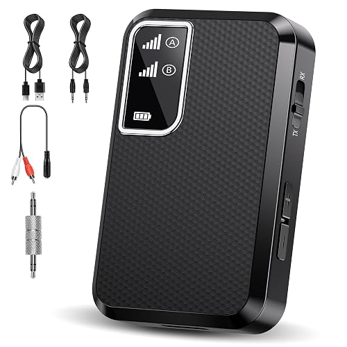 Ouman Transmitter Swiitech Bluetooth Transmitter Receiver, 2-in-1 V5.3 Bluetooth Aux ...