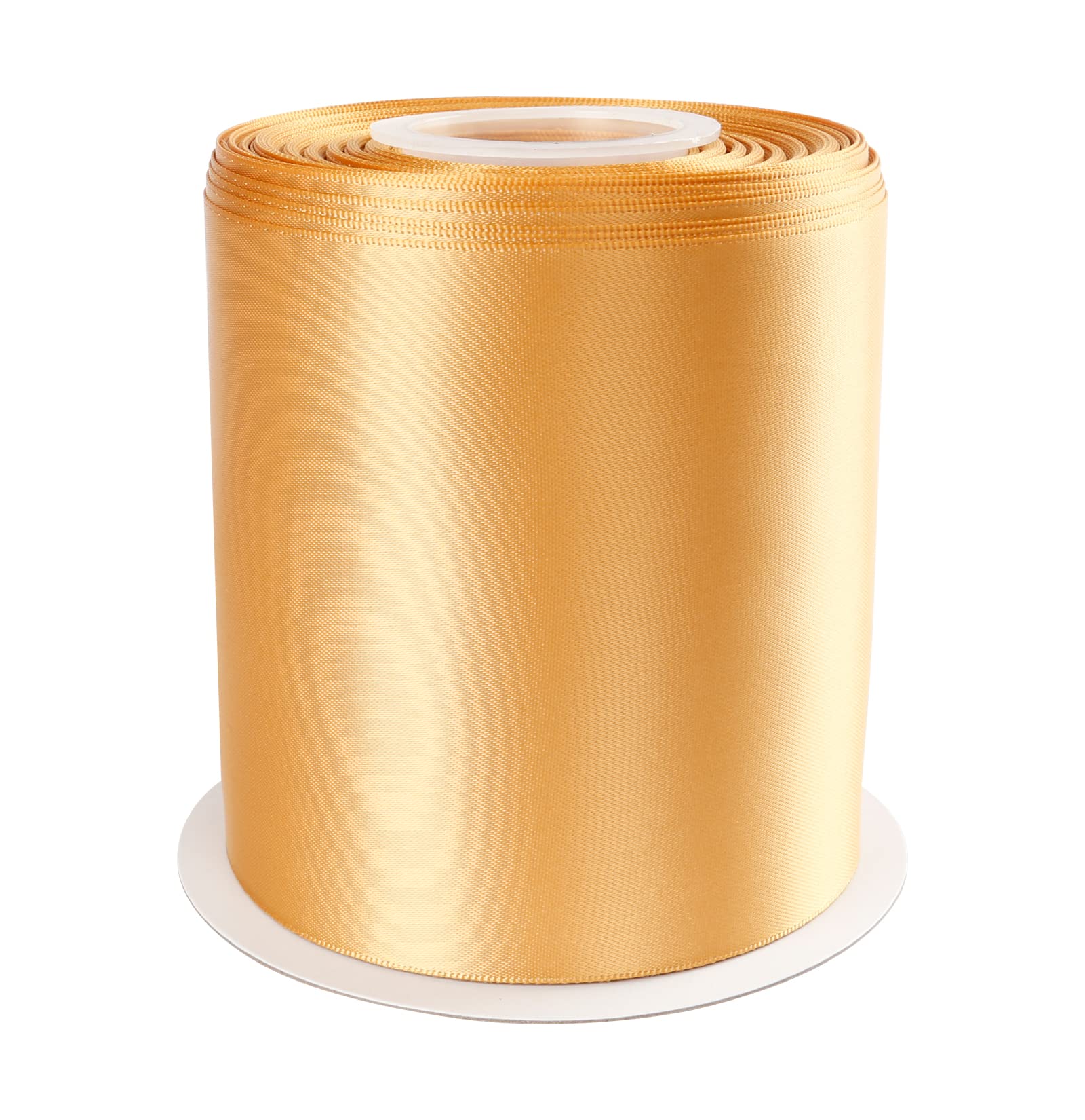 AVANAVA 100mm Wide Ribbon Double Face Satin Ribbon - 22 Meters (690-Old Gold)
