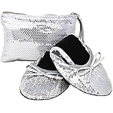 Silky Toes Women’s Foldable Ballet Flats - Portable Roll-Up Slippers for Purse, Travel, or Events - Comfortable Ballerina Shoes