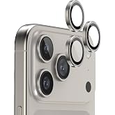 FLOLAB NanoArmour Anti-Reflective for iPhone 17 Pro Max/iPhone 17 Pro Camera Lens Protector - Durable Tempered Glass with Aluminum Ring, TruColors, Ultra Clear, Easy Install - Grey