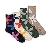 Womens trouser socks - in flower, fruits and animal