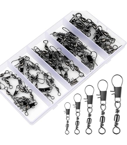 JSHANMEI Lot de 160 mousquetons pivotants à roulement à