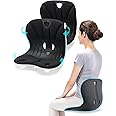 curble Wider(Standard Wide) 2PACK – Ergonomic Back Support Chair, Lumbar Support for Posture Correction & Back Pain Relief, for Office, Floor Seat and Work from Home, Patented(2P Black)