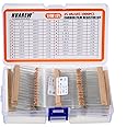 HUAREW 25 Values Single Resistor Kit with 1000 Pcs 1 Ohm-1M Ohm 1/4 W 5% Carbon Film Resistors Assortment Kit for DIY Projects and Experiments