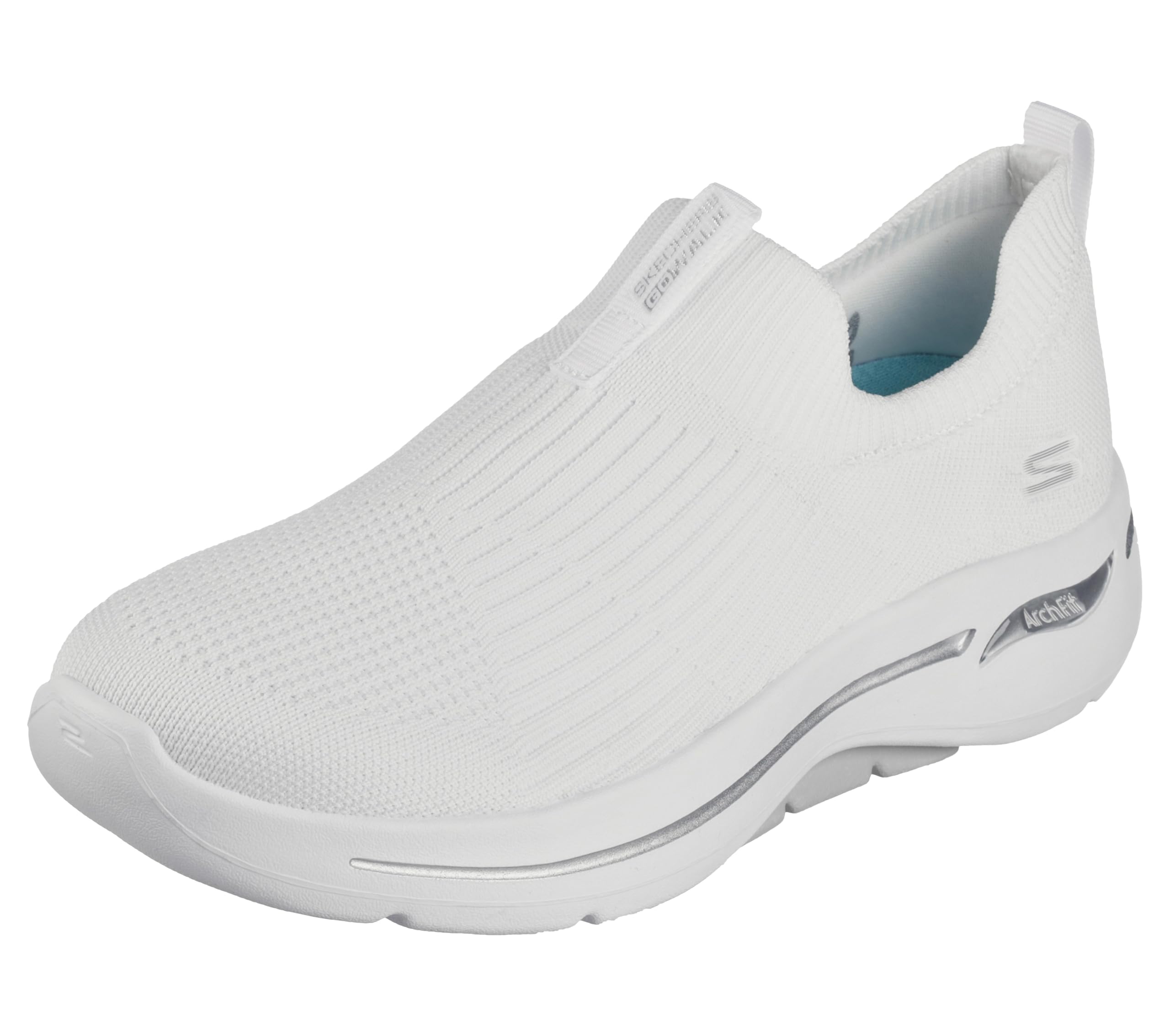 Photo 1 of Skechers Women's Go Walk Arch Fit Iconic Sneaker, White, 7.5