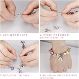 Hysagtek Jewellery Making Kit 66 Pcs Rainbow Beads Bracelet Kit for Girls view 5