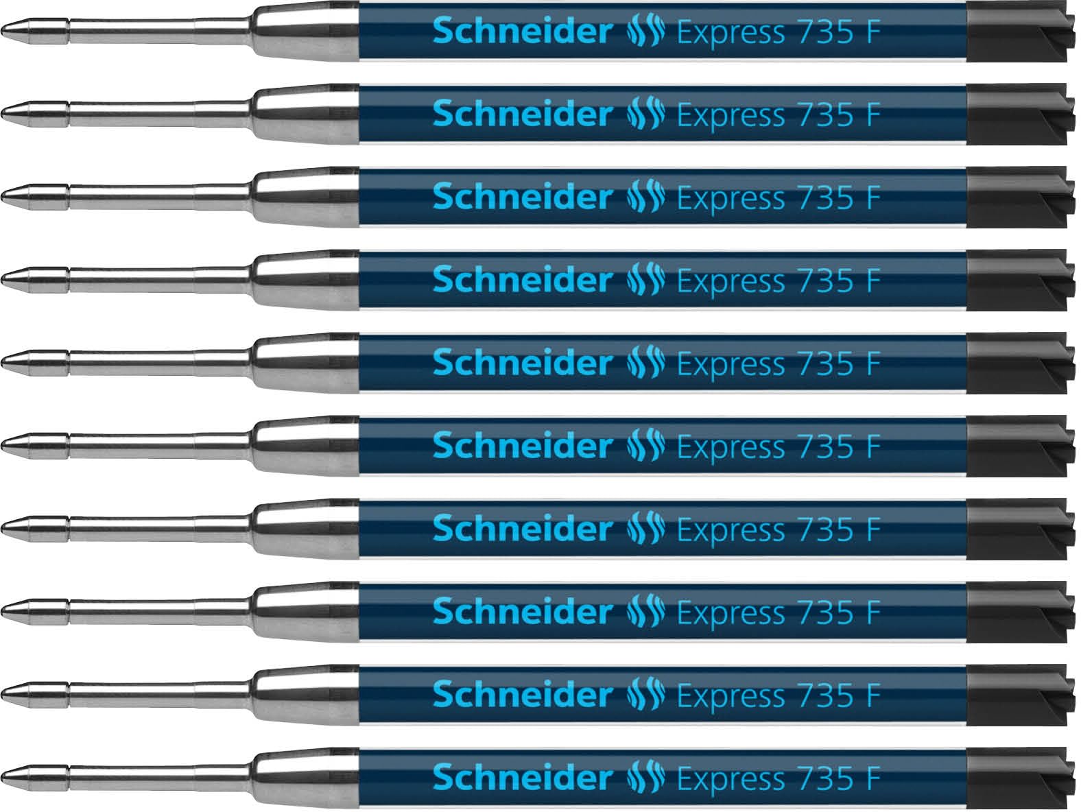 Schneider Express 735 F International Large-Capacity Refill Black Indelible ISO 12757-2 G2 Pack of 10