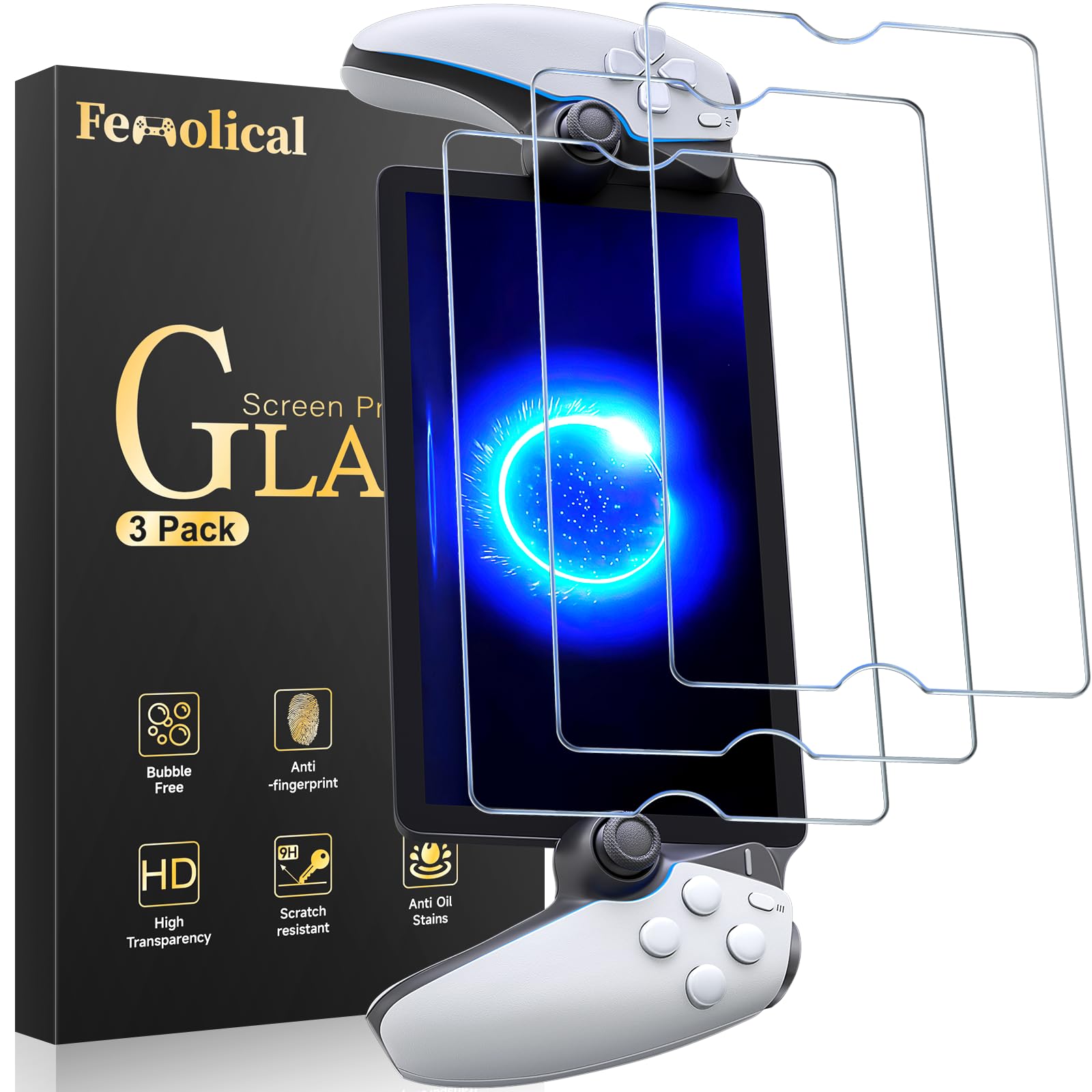 Fenolical 3 Packs Screen Protector Tempered Glass for PlayStation Portal Remote Player 8 inch 2023, Transparent HD Clear Anti-Scratch Screen Protector for PlayStation PS Portal Remote Player