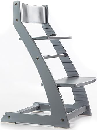 grey wooden high chair