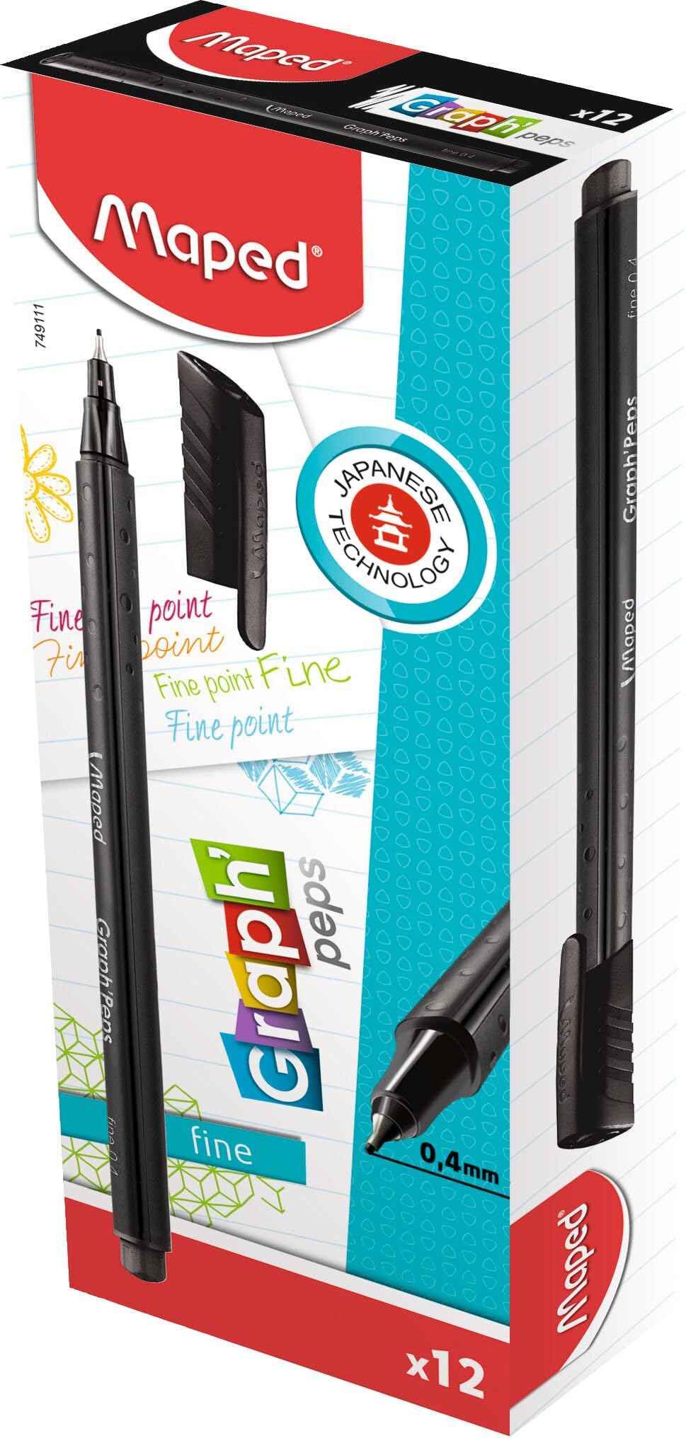 Maped Graph'Peps Fineliner Pen - Dark Black