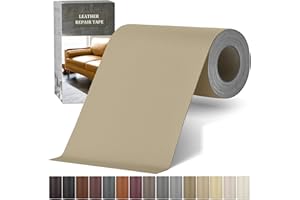 Yikda Self-Adhesive Leather Repair Patch, 4" x 63" Vinyl Leather Repair kit for Furniture, Leather Repair Tape for Car seat, Couch, Furniture Khaki