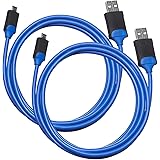 Amazon Basics PlayStation 4 Controller Charging Cable - Pack of 2, 6 Foot, Blue