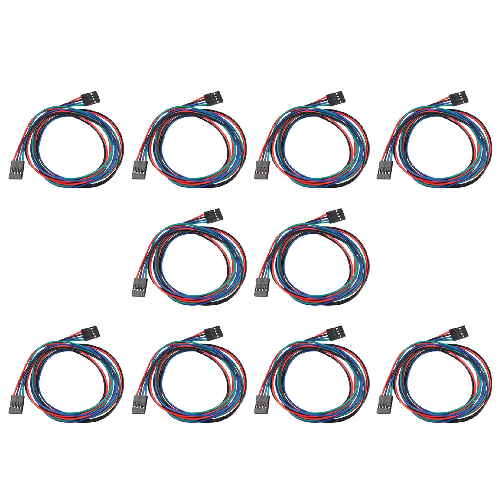 Jopto 10PCS 70cm 4 Pin Dupont Cable Female to Female Terminal Line Jumper Wire for 3D Printer Part Accessory Motherboard Module