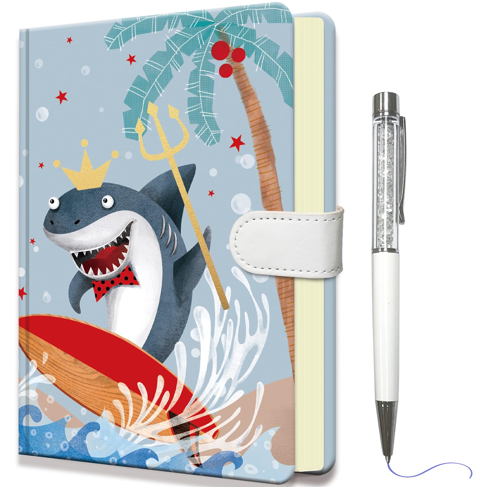 DWIYITTN Notebook for Kids and Pen, Gifts for Teens Hardcover Girls Journal with Pen and Magnetic Buckle Closure 192 Pages 19x13.5cm Lined Undated Diary