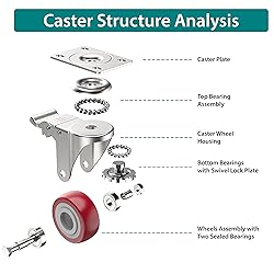 3 Inch Heavy Duty Plate Casters Swivel Caster