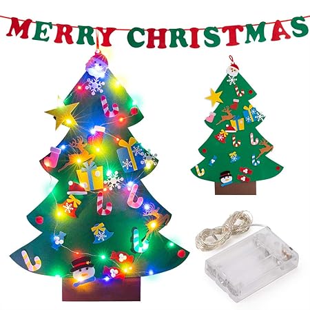 Ziidoo Feltro Albero Natalefai Da Te Albero Di Natale In Feltro 26 Pezzi Capodanno Decorazioni Per Decorazioni Da Appendere Decorazioni