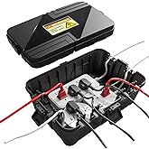 Large Outdoor Electrical Box Waterproof (12.5 x 8.5 x 5 Inch), IP54 Weatherproof Extension Cord Cover with 8 Cable Entry, Plug Protector Boxes for Outlet Plug Power Strip Holiday Light Outside, Black