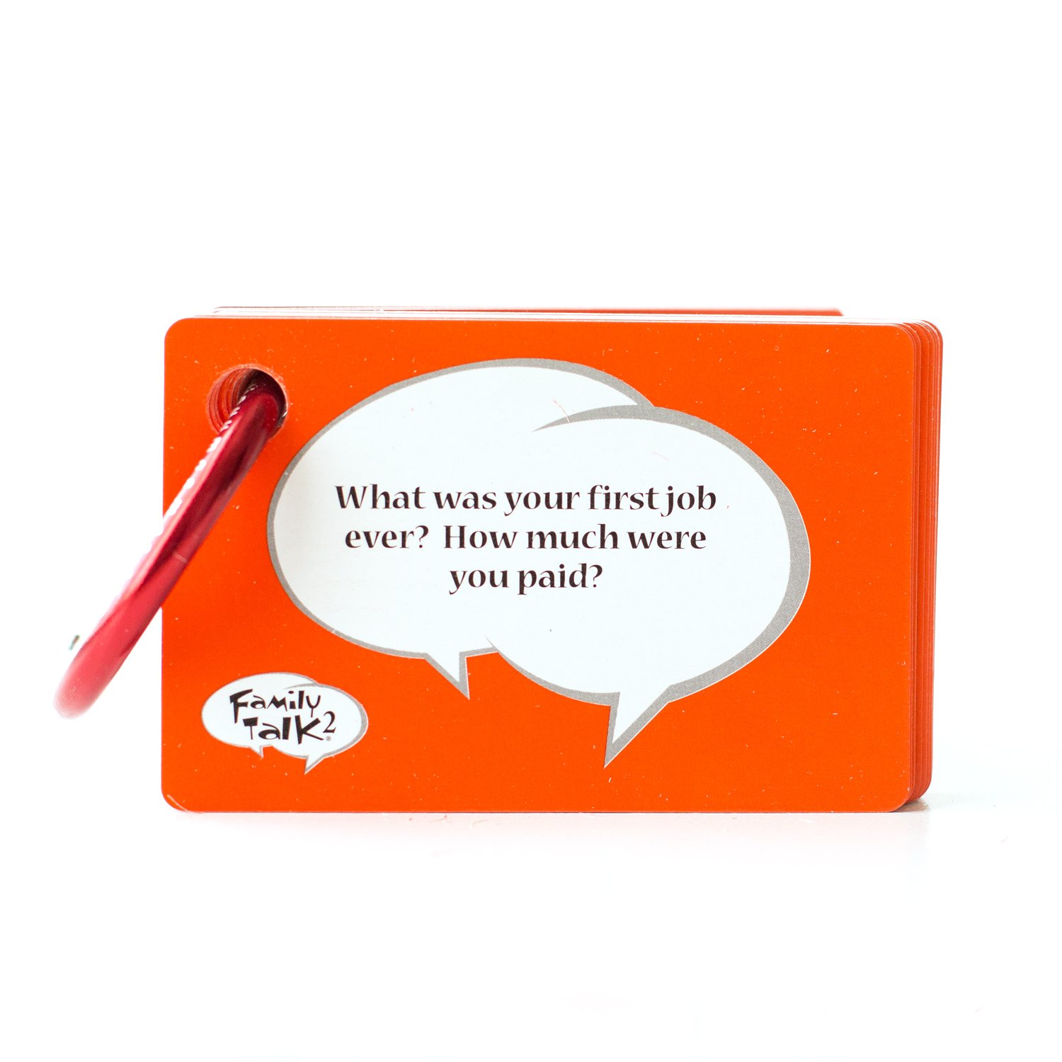 Around the Table Games Family Talk 2 Portable, Meaningful Conversation Starters includes 50 card deck, 100 questions, 1 ring