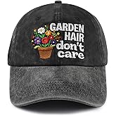 Jeasyunds Garden Hair Don't Care Hat for Women, Adjustable Cotton Gardener Gifts Baseball Cap