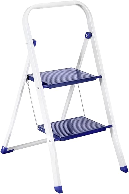 Trittleiter 2 Stufig TÜV Klapptritt Klappleiter Haushalt Leiter Stehleiter 150kg 2 Stufen