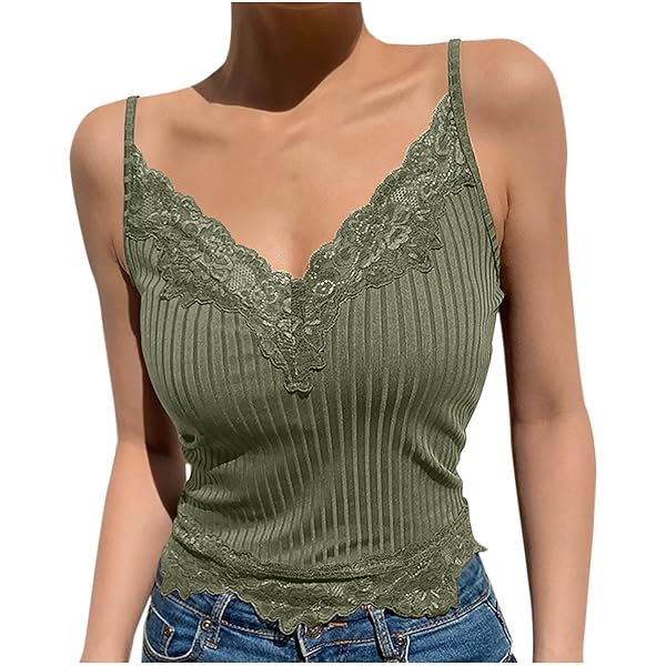 トップス rurumu: lace ribbon knit camisole Lace Y2k Tank Tops Women Fairy Grunge Clothes Slim-Fit Crop