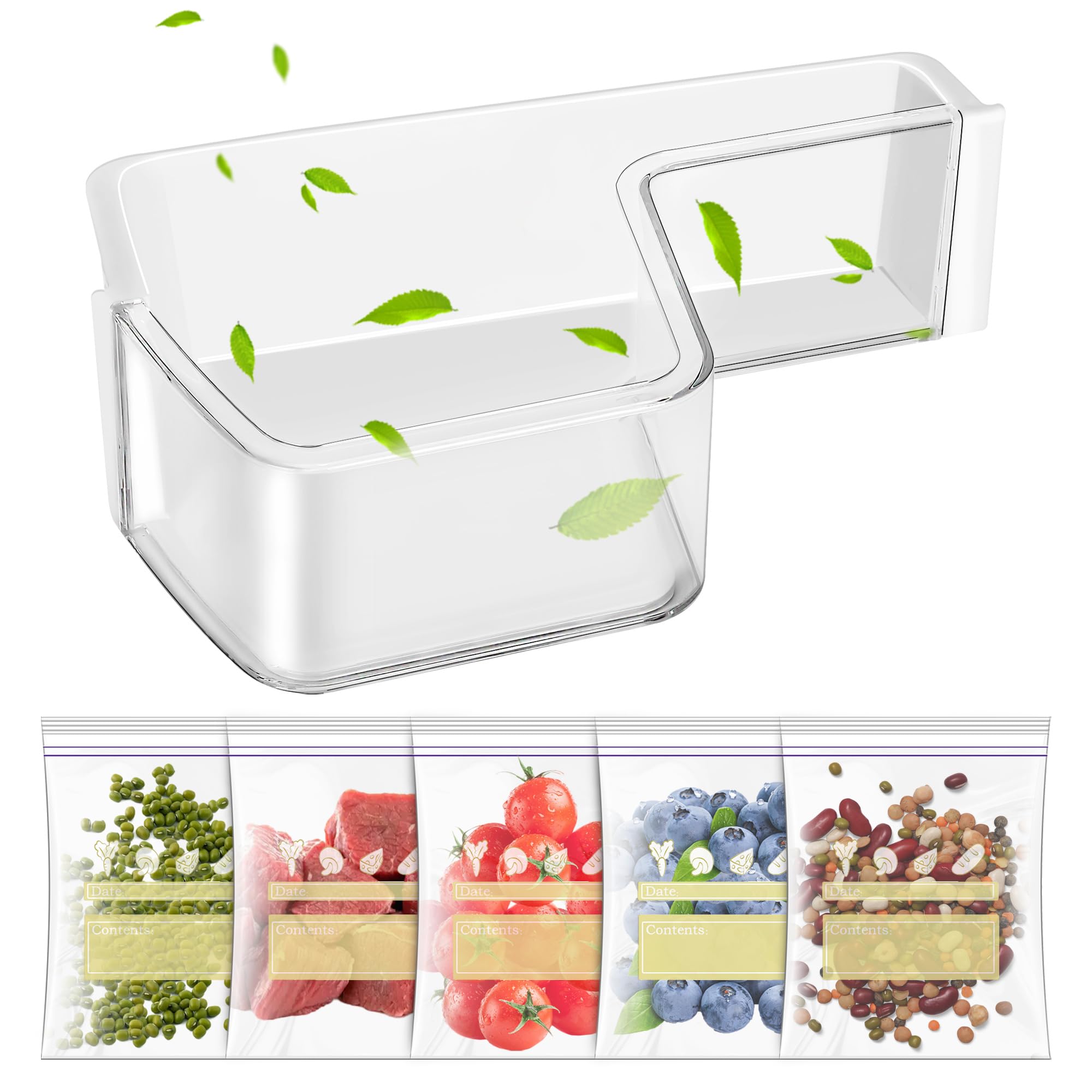 Photo 1 of Upgraded DA97-12651A Refrigerator Door Shelf Bin (Top Left) Compatible with Samsung RF263BEAESR, RF263BEAE, RF263TEAE, RF265BEAESR, RF265BEAESG Series, Replaces: 3377722 AP5623093 PS4176654 EAP4176654