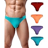 Avidlove Mens Bikini Underwear Low Rise Briefs Microfiber Underpants 4 Pack