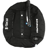 SCUBAPRO S-Tek Donut Wing for Technical Scuba Diving, Includes Inflator Hose and K-Style BPI, 60lbs/27kg, Black