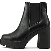 Soda EDITOR ~ Women Lug Sole High Heel Chelsea Fashion Ankle Boot w/Double Elastic Gore