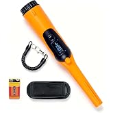 Fully Waterproof Pinpointing LCD Gold Metal Detector with LED Flashlight, Portable 360&deg; Scan Searching Pinpointer, IP68 Underwater to 12m/40feet High Sensitive Treasure Hunter for Adults and Kids