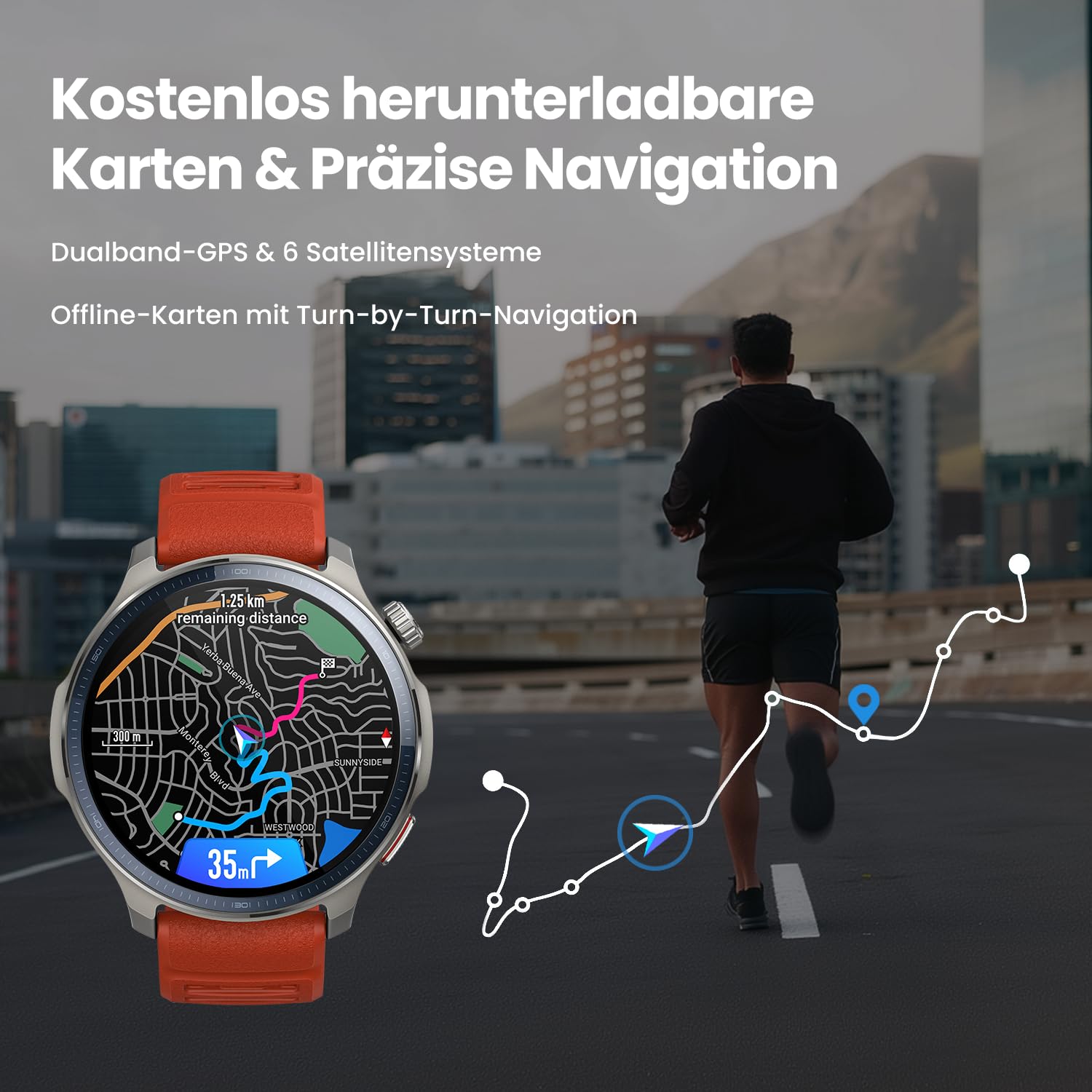 Amazfit Balance 2 Smartwatch 47mm 1.5'' AMOLED Sapphire Glass, Offline-Karten, Dualband-GPS, 21 Tage Akkulaufzeit, 170+ Sportmodi, HYROX & Golfmodus, Herzfrequenz & Schlaftracking für Android & iPhone 4