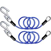 NAZOU Trailer Safety Cables, 5000 LBS Break Strength, 48" 2Pack | Heavy-Duty Trailers Chain Extension, Trailer Brakeaway Cable, Boat Winch Strap with Hook (1/3Inch,Pack of 2)