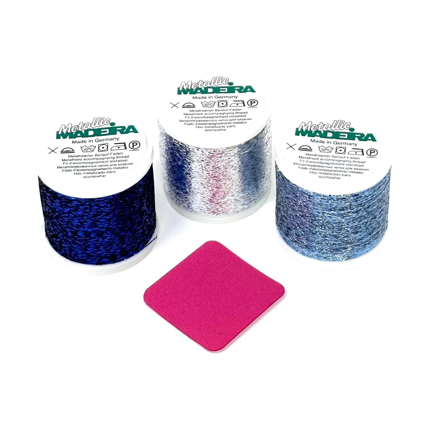 Camtiac Madeira Thread Set of 3 Silver/Light Blue/Turquoise