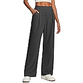 IUGA Wide Leg Pants Woman Pull on Dress Pants Women High Waisted Stretchy Work Pants Business Casual Trousers with Pockets