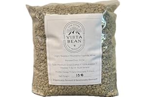 VISTA BEAN UGANDAN GREEN COFFEE BEANS (UNROASTED) - 10 LB BAG - NATURAL / DRUGAR - Naturally Processed - Eastern Africa - Rwenzori Mountains - Organically Farmed & Relationally Sourced - 100% Arabica - SL14 & SL28 Varietal