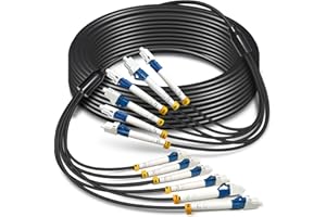 YUTIANHOME 15 Meters 6 Core Industrial TPU LC to LC Outdoor Armored Fiber Optic Cable, OS2 Single Mode 6 Strands Fiber Patch Cable with LC Connectors, 9/125um, OD-5mm, Direct Burial LC-LC