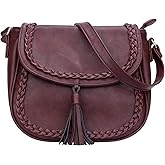 KKXIU Casual Flap Saddle Crossbody Bags for Women Purses and Handbags with Tassel
