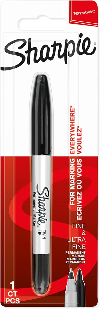 Sharpie Twin Tip Permanent Marker Black Fine Ultra Fine Point 1 Marker