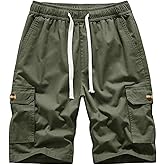 Msmsse Womens Cargo Hiking Shorts Summer Casual Drawstring Knee Length Shorts for Women